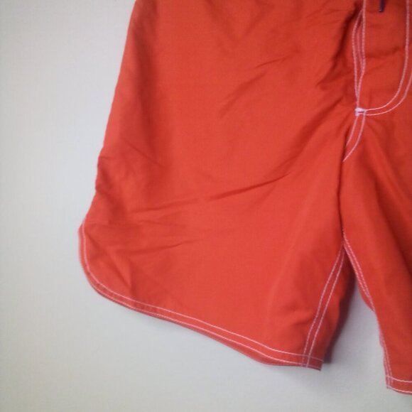 Old Navy Swim Trunks Men M Hook & Loop Closure Button Pocket Coral Orange - Picture 4 of 13